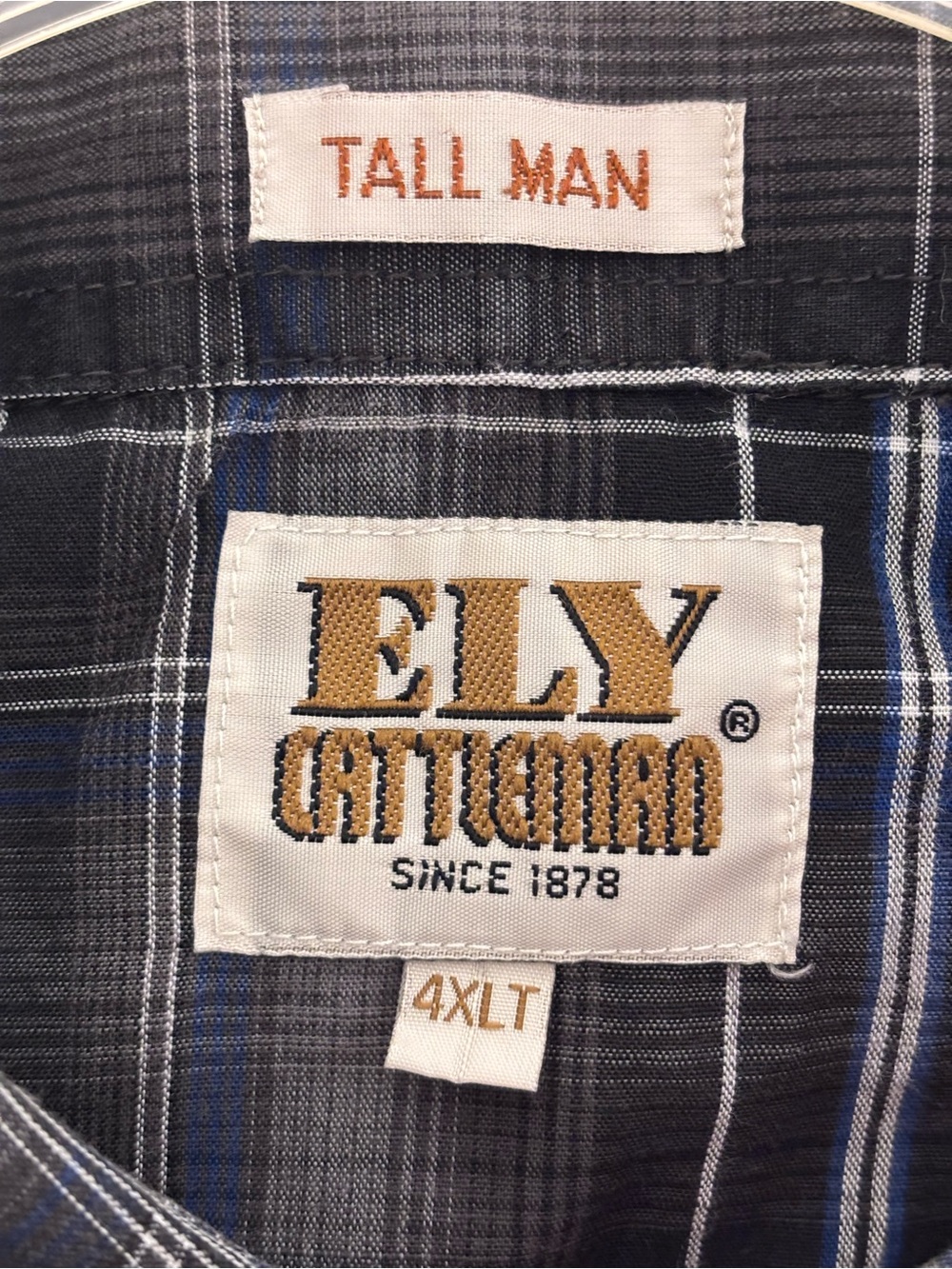 Ely Cattleman  Pearl Snaps Western Shirt Mens Tall Man Size 4XLT Short Sleeves - Picture 3 of 11